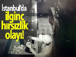 İstanbul'da hırsızlık için girdiği iş yerinde 'portakal suyu' sıkan hırsız kamerada