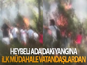 Heybeliada'da yangına ilk müdahaleyi vatandaşlar yaptı