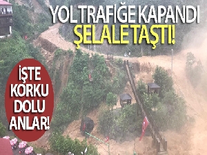 Ağaran Şelalesi yolu trafiği kapattı