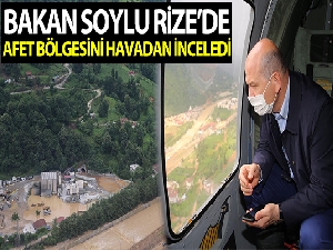 İçişleri Bakanı Soylu, afet bölgelerini havadan inceledi