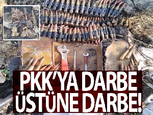 Pençe-Kaplan Operasyonu'nda EYP ve mühimmat deposu olarak kullanılan mağara ve sığınaklar ele geçirildi