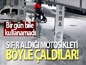 8 bin TL'ye aldı bir gün bile kullanamadı! Sıfır aldığı motosikleti böyle çaldılar
