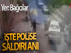 Bağcılar'da polise silahlı saldırı anı kamerada