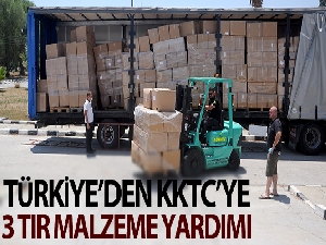 Türkiye'den KKTC'ye 3 tır tıbbi malzeme yardımı