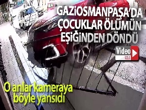 Gaziosmanpaşa'da çocukların ölümün eşiğinden döndüğü kaza kamerada