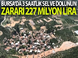 3 saatlik sel ve dolunun zararı 227 milyon lira oldu