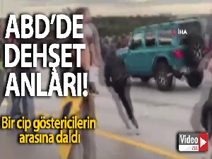 ABD'de cip göstericilerin arasına daldı