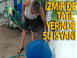 Tatil yerinde su sorununa vatandaşlardan tepki