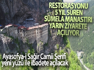 Restorasyonu 5 yıl süren Sümela Manastırı yarın ziyarete açılıyor