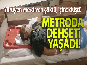 Metro istasyonu yürüyen merdivenine binen kadın, dehşeti yaşadı