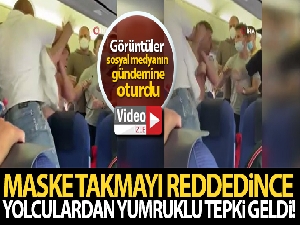 Uçakta maske takmayan 2 yolcu darp edildi