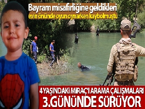 Kaybolan Miraç'ı arama çalışmaları 3. gününde sürüyor