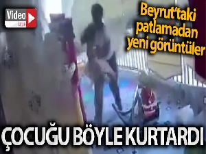 Beyrut'taki patlama sırasında Afrikalı kadından kahramanca hareket