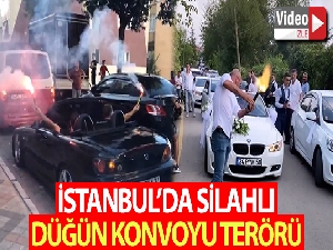 İstanbul'da silahlı, çakarlı ve kuralsız düğün konvoyu terörü kamerada