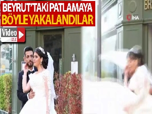 Beyrut'taki patlamaya fotoğraf çekimi sırasında yakalandılar