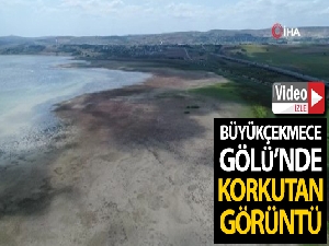 Büyükçekmece Gölü'nde korkutan görüntü: Su seviyesi yüzde 30 seviyelerine düştü