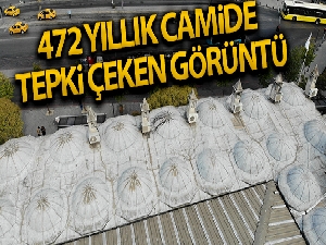 İstanbul'da 472 yıllık tarihi camide tepki çeken klima görüntüsü