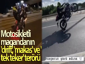 İstanbul'da motosikletli magandanın 'drift', 'makas' ve 'tek teker' terörü kamerada