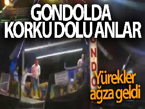 Gondolda tehlikeli hareket yürekleri ağza getirdi