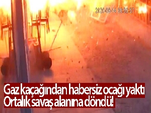 Gaz kaçağından habersiz ocağı yakmaya çalışınca ortalık savaş alanına döndü