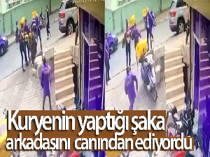Gaziosmanpaşa'da kuryenin yaptığı şaka arkadaşını canından ediyordu