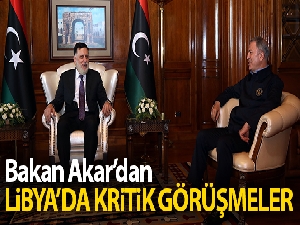 Bakan Akar'dan Libya Başbakanı Serrac ve Katar Savunma Bakanı Atiyye ile toplantı