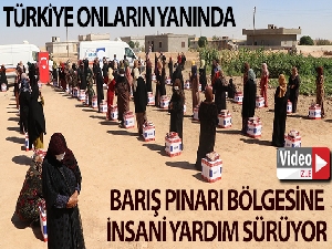 Barış Pınarı bölgesine insani yardım sürüyor