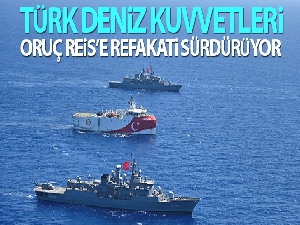 Türk Deniz Kuvvetleri, Oruç Reis'e refakati sürdürüyor
