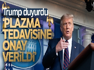 Başkan Trump: 'Covid-19'a karşı plazma tedavisine onay verildi'