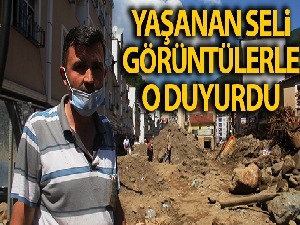 Dereli'de yaşanan seli evinin balkonundan çektiği görüntüler ile ilk o duyurdu