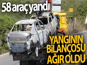 İzmir'deki yangında bilanço ağır oldu: 58 araç yandı, 2 milyon TL'nin üstünde hasar var