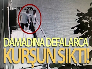 Damadına defalarca kurşun sıktı, o anlar kamerada