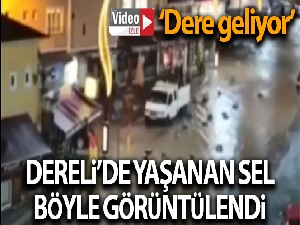 Giresun'un Dereli ilçesinde hafta sonu yaşanan sel işte böyle geldi