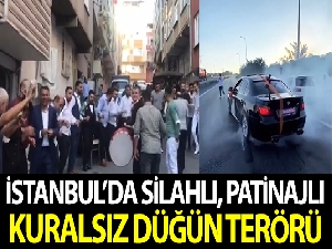İstanbul'da silahlı, patinajlı ve kuralsız düğün konvoyu terörü kamerada