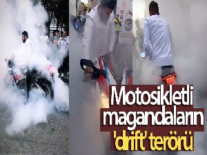 İstanbul'da motosikletli magandaların 'drift' terörü kamerada