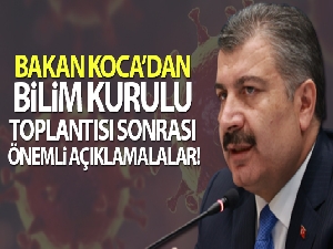 Sağlık Bakanı Koca: 'Korona virüsün birinci dalgasının ikinci pikini yaşadığımızı söyleyebilirim'