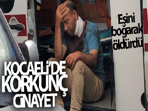 Müezzin kendisini boynundan bıçaklayan eşini boğarak öldürdü