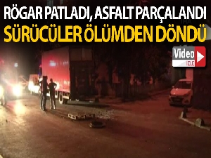 Sarıyer'de rögardaki patlama kamerada