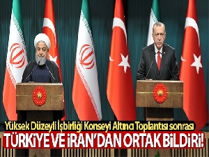Cumhurbaşkanı Erdoğan ve Ruhani'den ortak bildiri