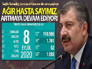 Son 24 saatte korona virüsten 52 kişi hayatını kaybetti