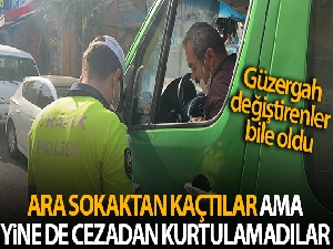 Fazla ve ayakta yolcuyla ara sokaktan kaçan minibüs sürücülerine ceza
