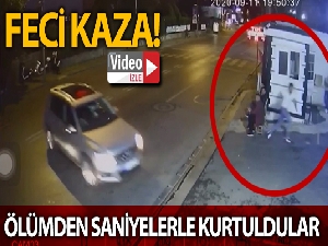 Feci kazada ölümden saniyelerle kurtuluş kamerada