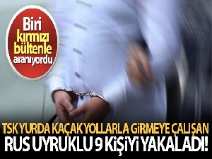 TSK yurda kaçak yollarla girmeye çalışan Rus uyruklu 9 kişiyi yakaladı