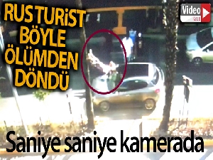 Rus turistin ölümden döndüğü anlar kamerada