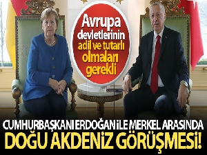 Cumhurbaşkanı Erdoğan, Almanya Başbakanı Merkel ile Doğu Akdeniz'i konuştu