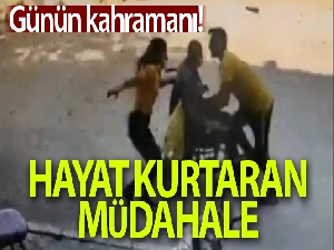 Tekerlekli sandalyeyle yokuş aşağı giden yaşlı adamı bir genç kurtardı