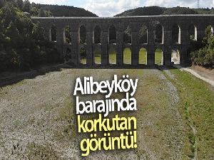 Alibeyköy barajında korkutan görüntü