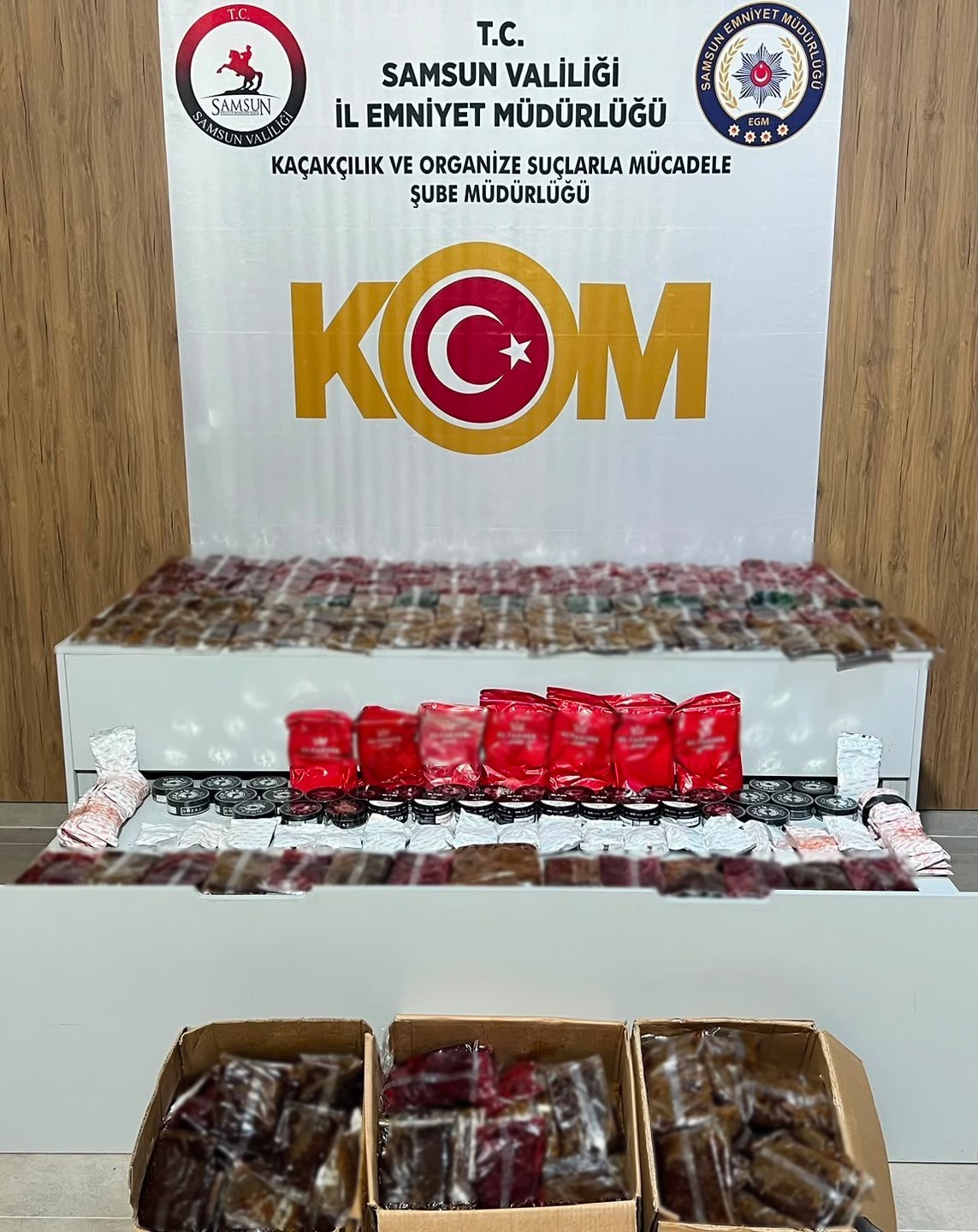 samsun-da-179-kilo-kacak-nargile-tutunu-ele-gecirildi