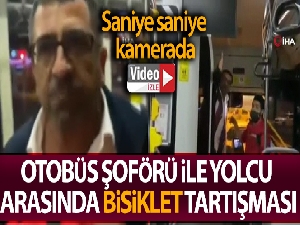 Özel Halk Otobüsünde şoför ve yolcu arasında çıkan tartışma cep telefonu kamerasına yansıdı