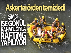 Şırnak'ta sosyal mesafeli rafting